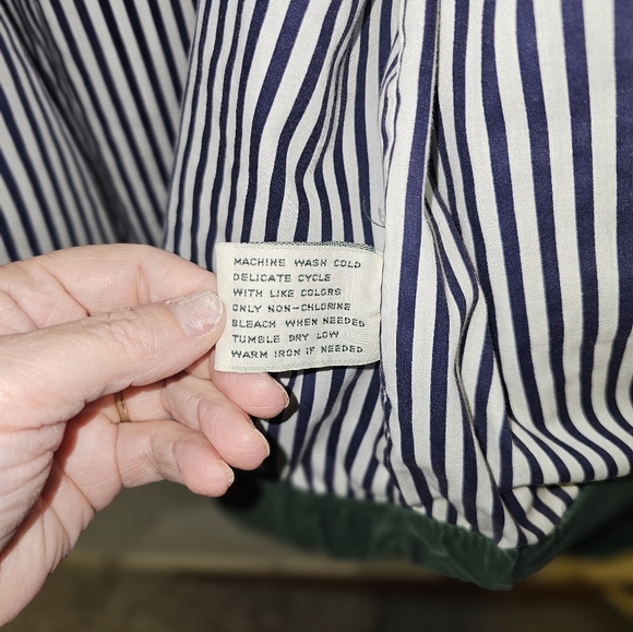 John Ashford Forest Green Jacket with Navy Accents 90's - Picture 5 of 9